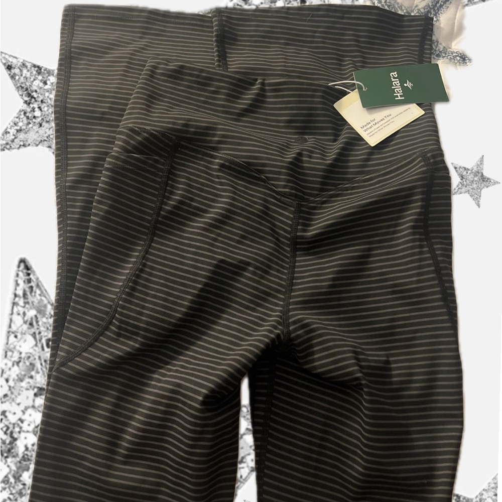 HALARA Black Striped Flared Leggings